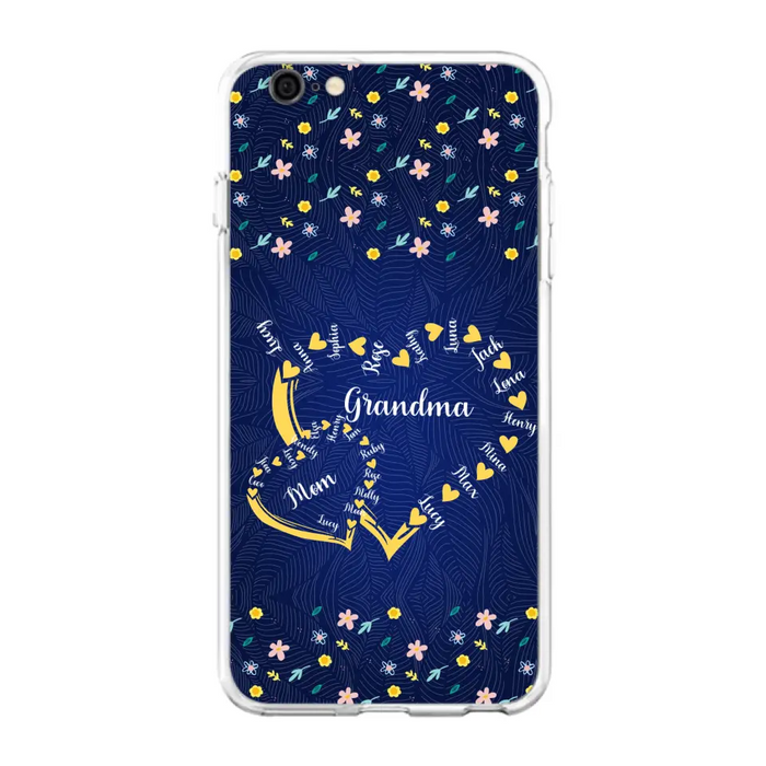 Personalized Grandma Mom Phone Case - Gift Idea For Mother's Day - Up to 12 Kids - Case For iPhone And Samsung
