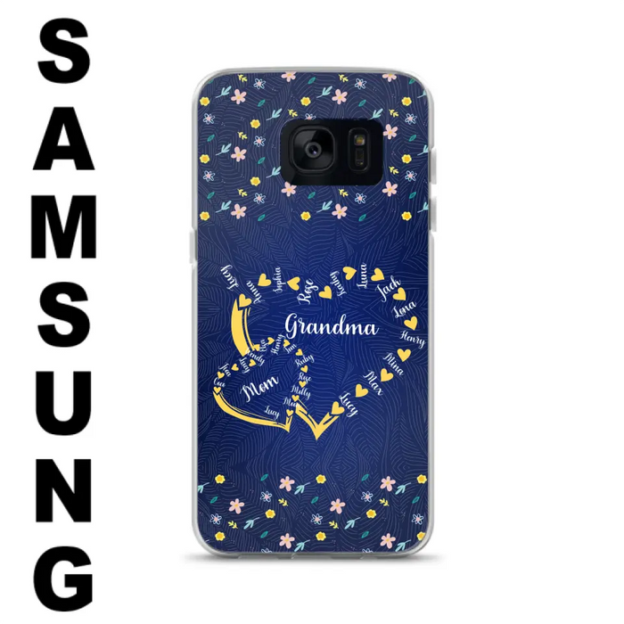 Personalized Grandma Mom Phone Case - Gift Idea For Mother's Day - Up to 12 Kids - Case For iPhone And Samsung
