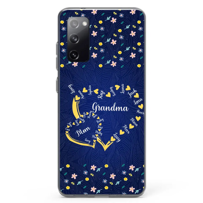 Personalized Grandma Mom Phone Case - Gift Idea For Mother's Day - Up to 12 Kids - Case For iPhone And Samsung
