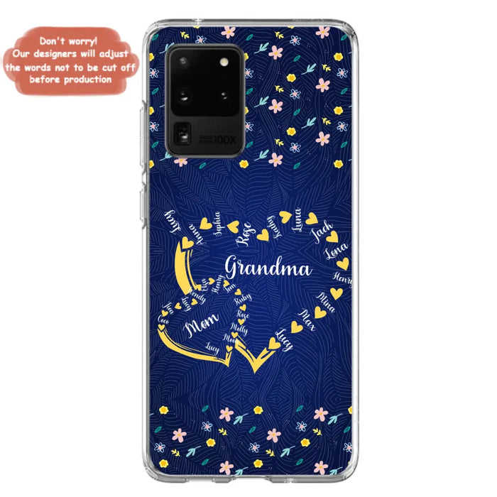 Personalized Grandma Mom Phone Case - Gift Idea For Mother's Day - Up to 12 Kids - Case For iPhone And Samsung