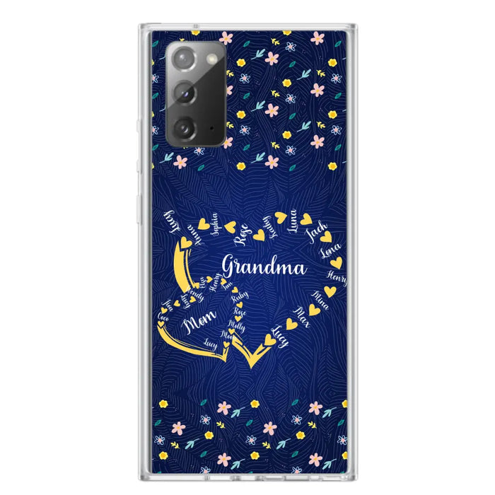 Personalized Grandma Mom Phone Case - Gift Idea For Mother's Day - Up to 12 Kids - Case For iPhone And Samsung