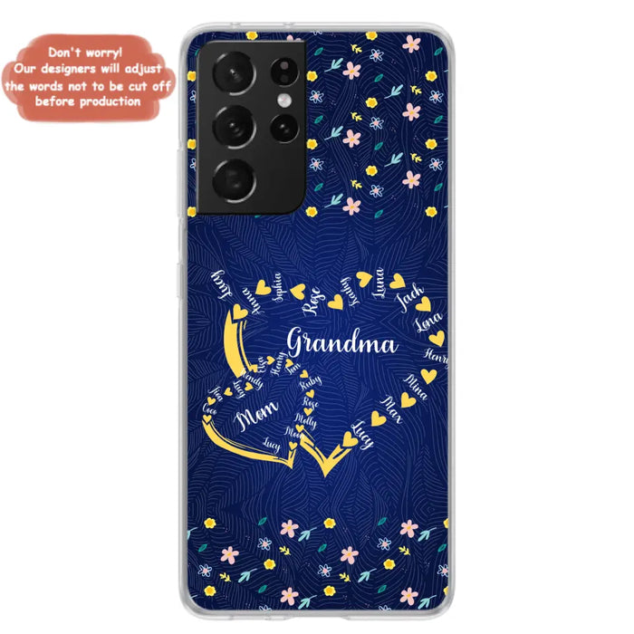 Personalized Grandma Mom Phone Case - Gift Idea For Mother's Day - Up to 12 Kids - Case For iPhone And Samsung