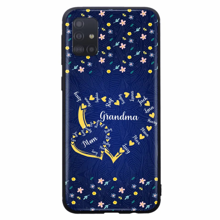 Personalized Grandma Mom Phone Case - Gift Idea For Mother's Day - Up to 12 Kids - Case For iPhone And Samsung
