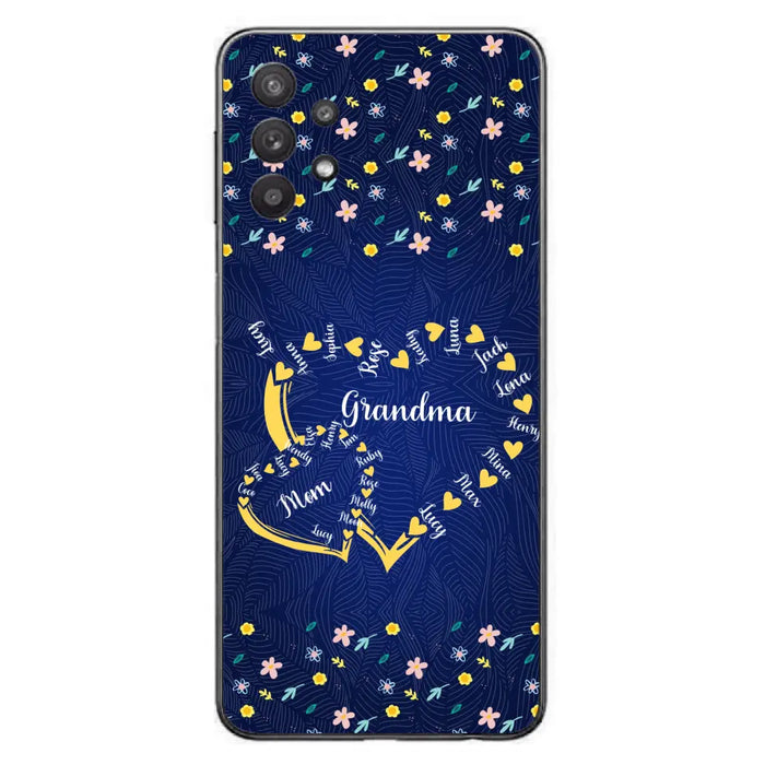 Personalized Grandma Mom Phone Case - Gift Idea For Mother's Day - Up to 12 Kids - Case For iPhone And Samsung
