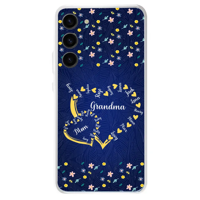 Personalized Grandma Mom Phone Case - Gift Idea For Mother's Day - Up to 12 Kids - Case For iPhone And Samsung