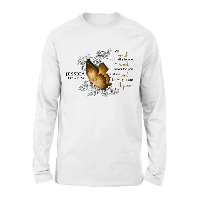Personalized Memorial Shirt/Hoodie - Memorial Gift Idea for Mother's Day/Father's Day - My Mind Still Talks To You