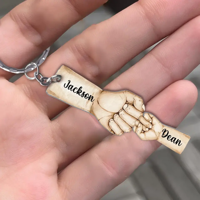 Personalized Dad Acrylic Keychain - Up to 4 Kids - Gift Idea for Father's Day