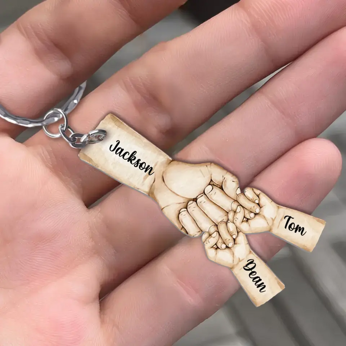 Personalized Dad Acrylic Keychain - Up to 4 Kids - Gift Idea for Father's Day