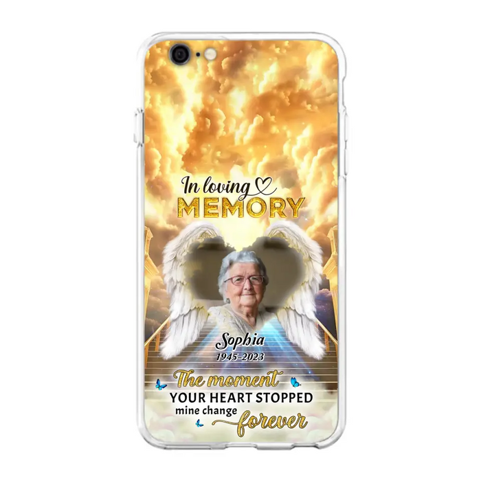 Personalized Photo Memorial Phone Case - Memorial Gift For Loss Of Family Member - The Moment Your Heart Stopped Mine Changed Forever - iPhone/Samsung