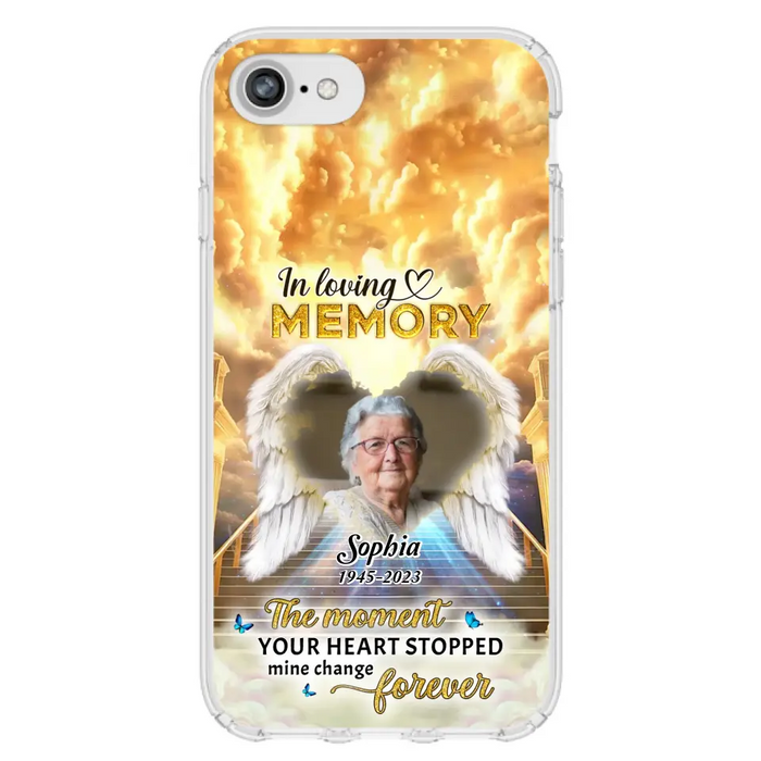 Personalized Photo Memorial Phone Case - Memorial Gift For Loss Of Family Member - The Moment Your Heart Stopped Mine Changed Forever - iPhone/Samsung