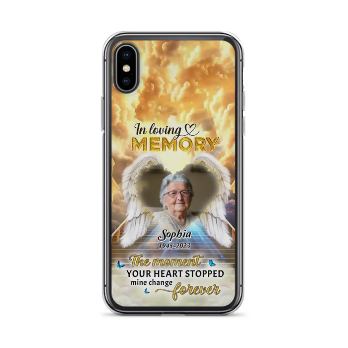 Personalized Photo Memorial Phone Case - Memorial Gift For Loss Of Family Member - The Moment Your Heart Stopped Mine Changed Forever - iPhone/Samsung
