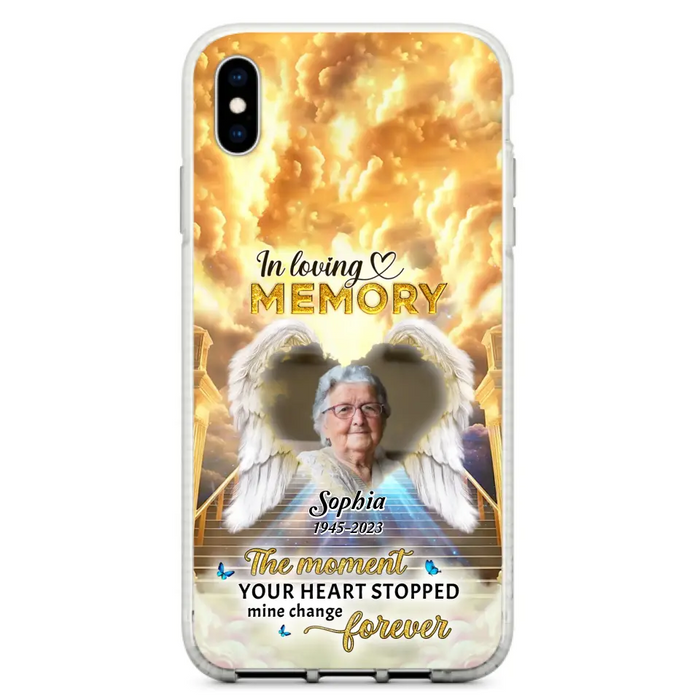 Personalized Photo Memorial Phone Case - Memorial Gift For Loss Of Family Member - The Moment Your Heart Stopped Mine Changed Forever - iPhone/Samsung