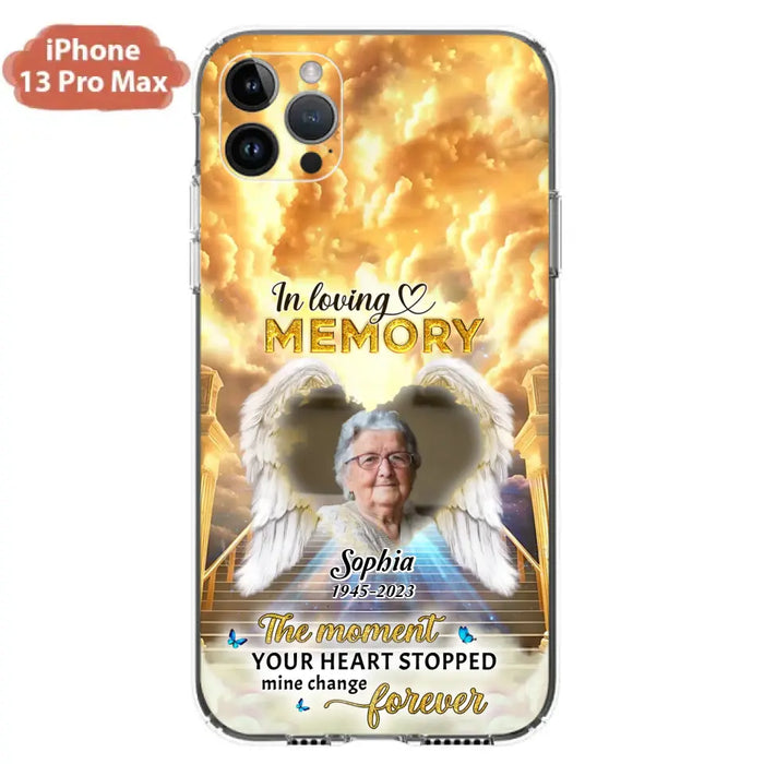 Personalized Photo Memorial Phone Case - Memorial Gift For Loss Of Family Member - The Moment Your Heart Stopped Mine Changed Forever - iPhone/Samsung