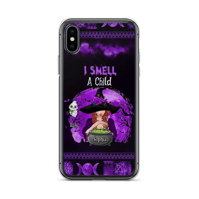 Personalized Witch Phone Case - Up to 10 Children - Halloween Gift Idea for Family - I Smell Children - Case for iPhone/Samsung