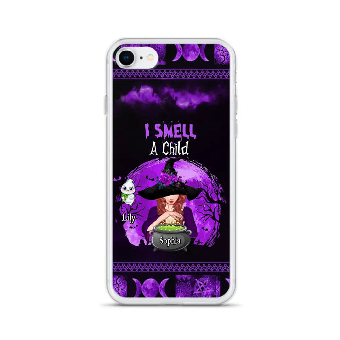 Personalized Witch Phone Case - Up to 10 Children - Halloween Gift Idea for Family - I Smell Children - Case for iPhone/Samsung