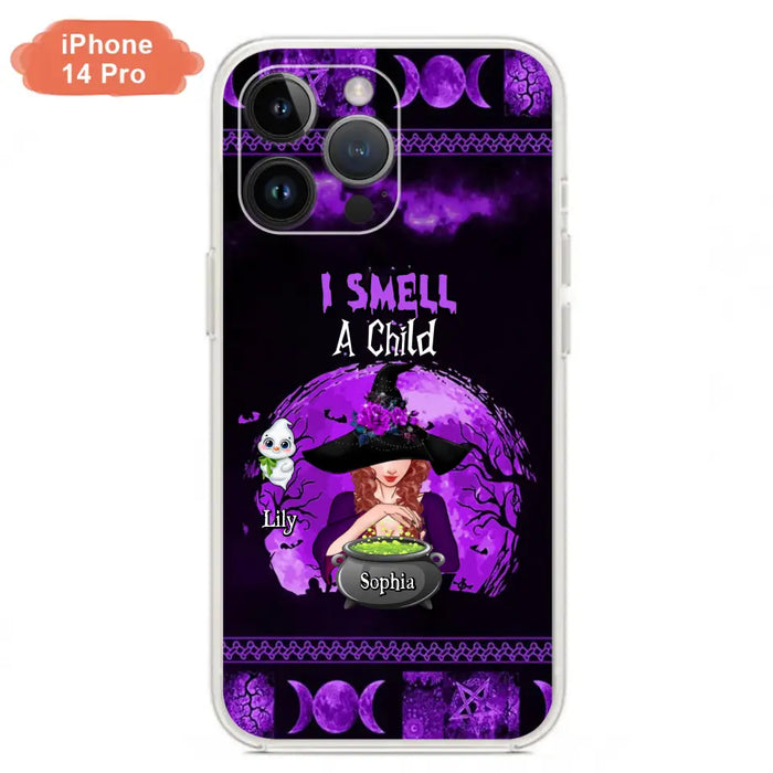 Personalized Witch Phone Case - Up to 10 Children - Halloween Gift Idea for Family - I Smell Children - Case for iPhone/Samsung