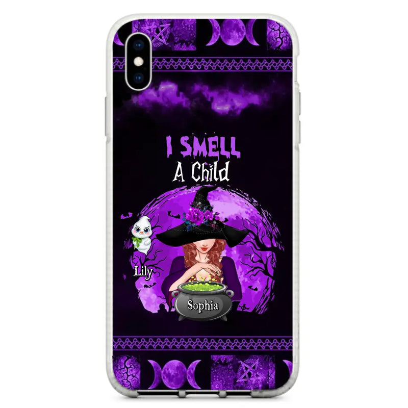 Personalized Witch Phone Case - Up to 10 Children - Halloween Gift Idea for Family - I Smell Children - Case for iPhone/Samsung