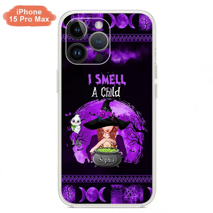 Personalized Witch Phone Case - Up to 10 Children - Halloween Gift Idea for Family - I Smell Children - Case for iPhone/Samsung