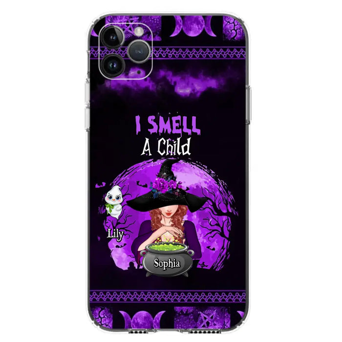 Personalized Witch Phone Case - Up to 10 Children - Halloween Gift Idea for Family - I Smell Children - Case for iPhone/Samsung