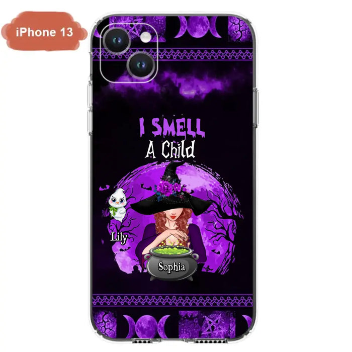 Personalized Witch Phone Case - Up to 10 Children - Halloween Gift Idea for Family - I Smell Children - Case for iPhone/Samsung
