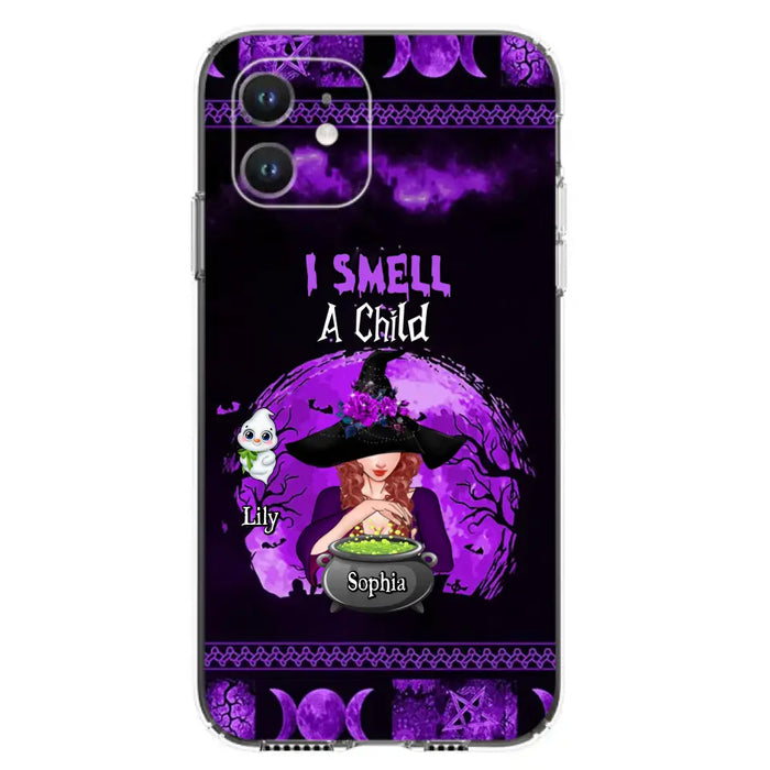 Personalized Witch Phone Case - Up to 10 Children - Halloween Gift Idea for Family - I Smell Children - Case for iPhone/Samsung