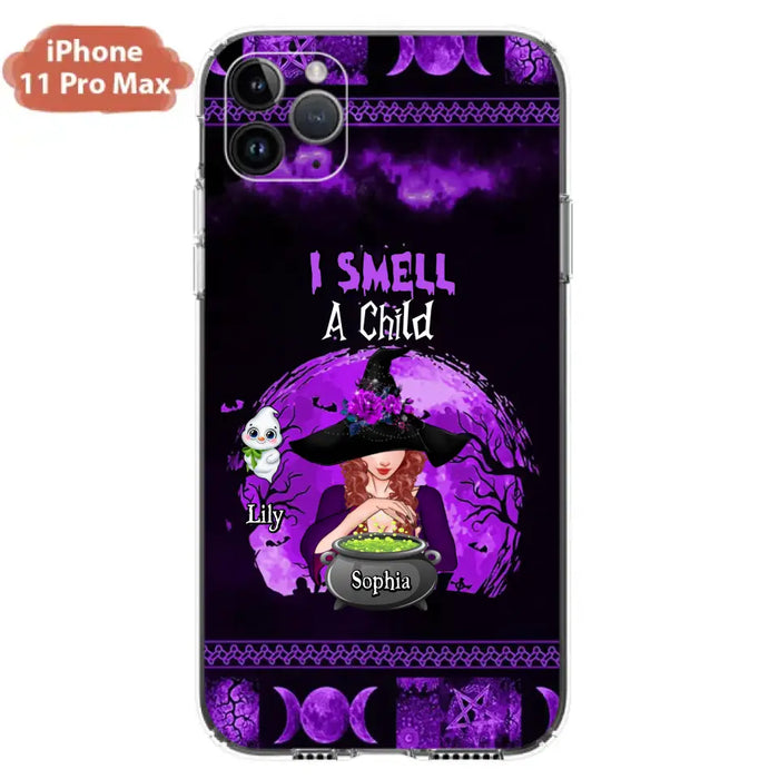 Personalized Witch Phone Case - Up to 10 Children - Halloween Gift Idea for Family - I Smell Children - Case for iPhone/Samsung