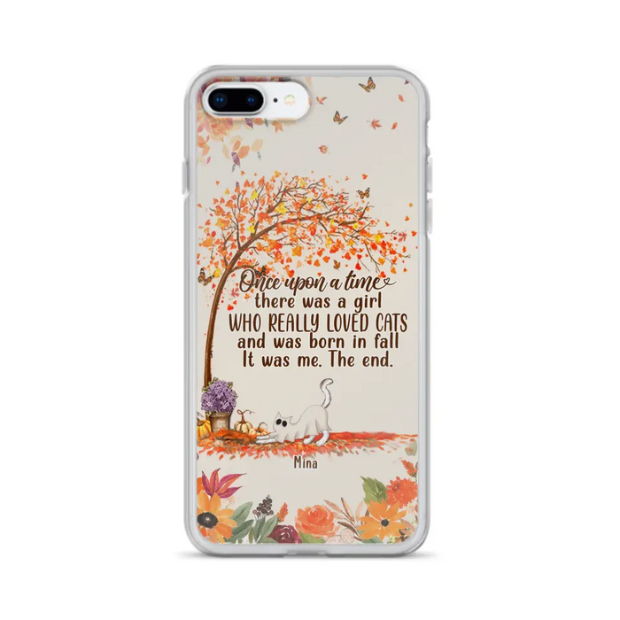 Personalized Cat & Fall Phone Case - Up to 6 Cats - Autumn Gift For Cat Lover - Once Upon A Time - Case For iPhone And Samsung