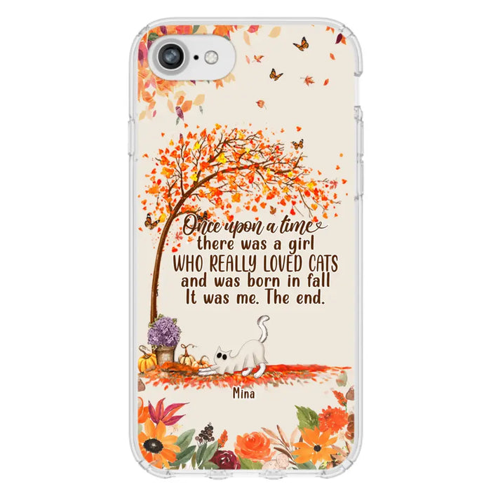 Personalized Cat & Fall Phone Case - Up to 6 Cats - Autumn Gift For Cat Lover - Once Upon A Time - Case For iPhone And Samsung
