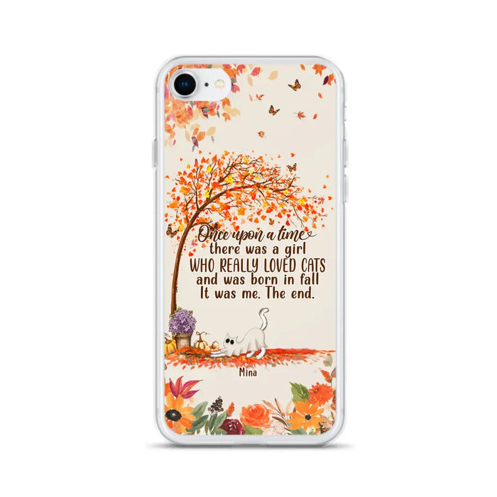 Personalized Cat & Fall Phone Case - Up to 6 Cats - Autumn Gift For Cat Lover - Once Upon A Time - Case For iPhone And Samsung