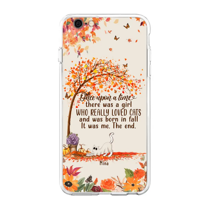 Personalized Cat & Fall Phone Case - Up to 6 Cats - Autumn Gift For Cat Lover - Once Upon A Time - Case For iPhone And Samsung