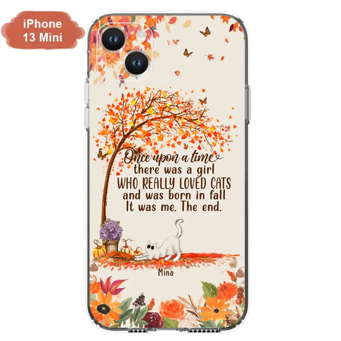 Personalized Cat & Fall Phone Case - Up to 6 Cats - Autumn Gift For Cat Lover - Once Upon A Time - Case For iPhone And Samsung