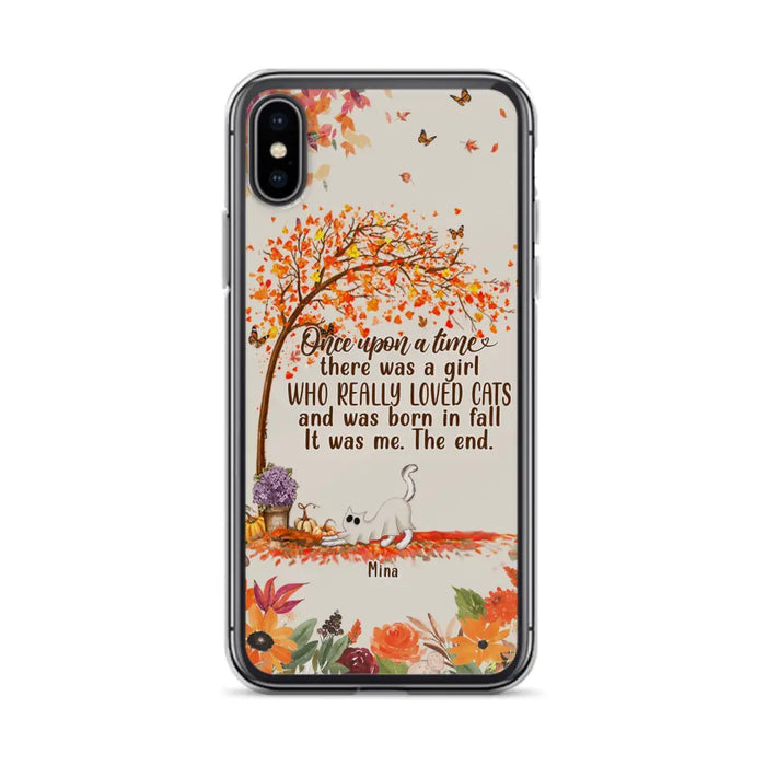 Personalized Cat & Fall Phone Case - Up to 6 Cats - Autumn Gift For Cat Lover - Once Upon A Time - Case For iPhone And Samsung