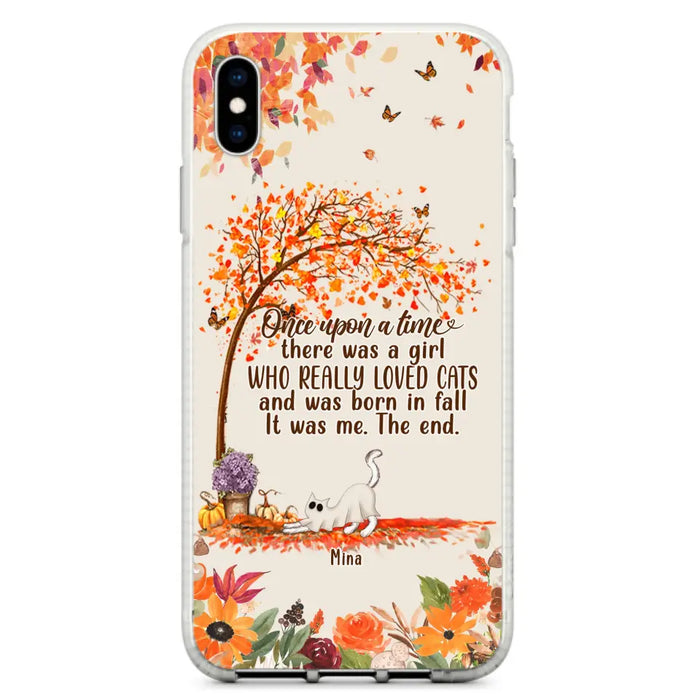 Personalized Cat & Fall Phone Case - Up to 6 Cats - Autumn Gift For Cat Lover - Once Upon A Time - Case For iPhone And Samsung