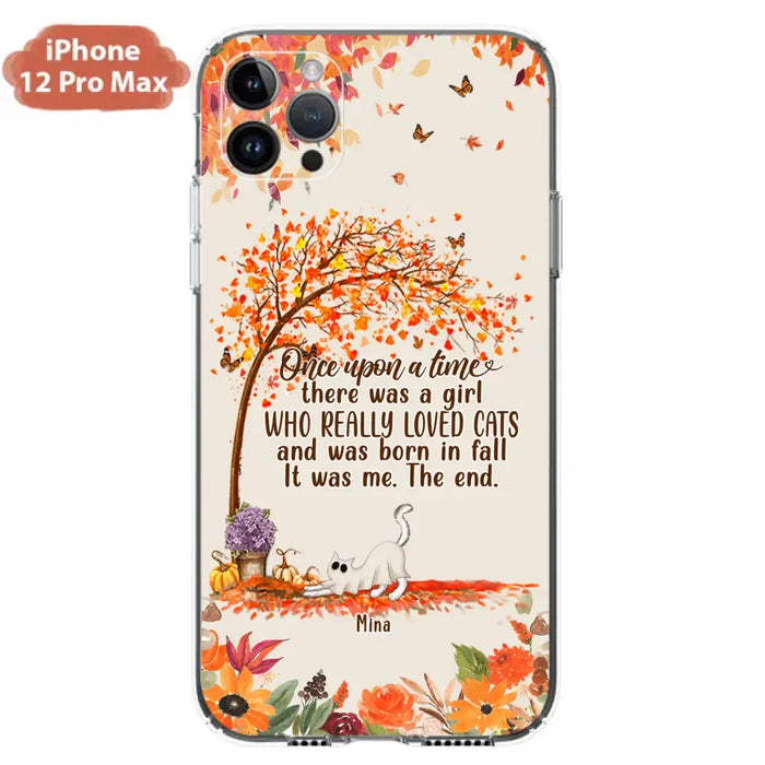 Personalized Cat & Fall Phone Case - Up to 6 Cats - Autumn Gift For Cat Lover - Once Upon A Time - Case For iPhone And Samsung