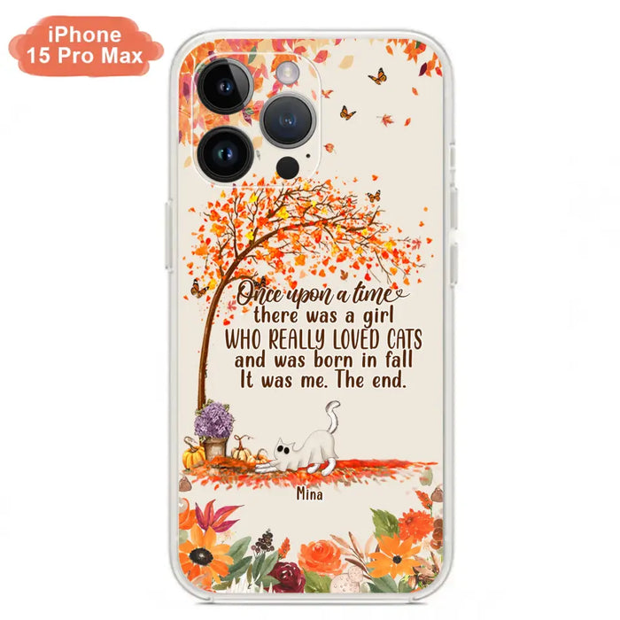 Personalized Cat & Fall Phone Case - Up to 6 Cats - Autumn Gift For Cat Lover - Once Upon A Time - Case For iPhone And Samsung