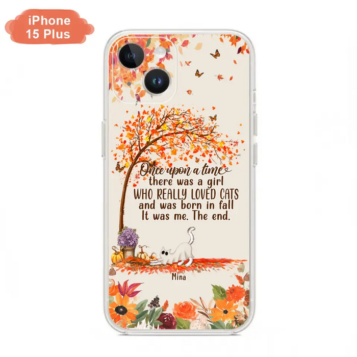 Personalized Cat & Fall Phone Case - Up to 6 Cats - Autumn Gift For Cat Lover - Once Upon A Time - Case For iPhone And Samsung