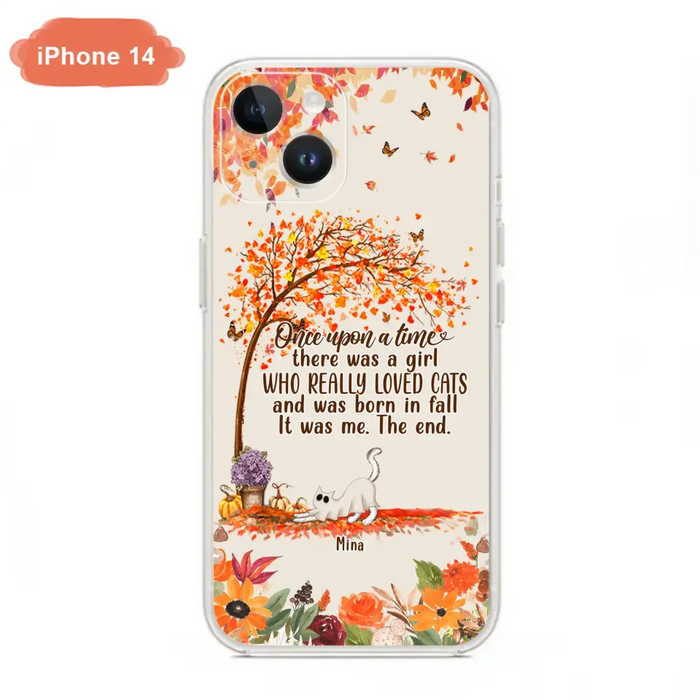 Personalized Cat & Fall Phone Case - Up to 6 Cats - Autumn Gift For Cat Lover - Once Upon A Time - Case For iPhone And Samsung