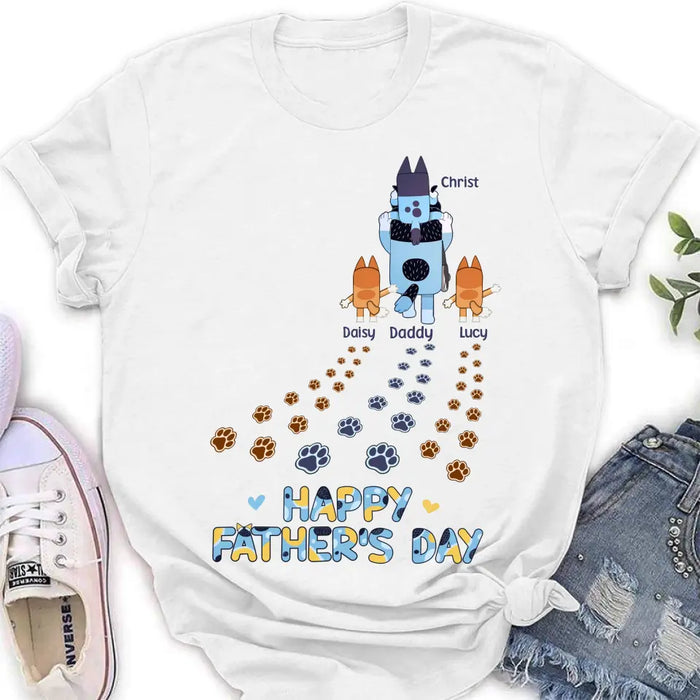 Personalized Happy Father's Day Shirt/Hoodie - Gift Idea For Father's Day - Up to 3 Kids