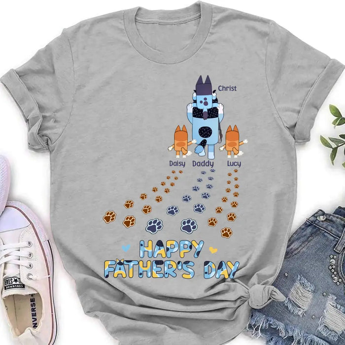 Personalized Happy Father's Day Shirt/Hoodie - Gift Idea For Father's Day - Up to 3 Kids