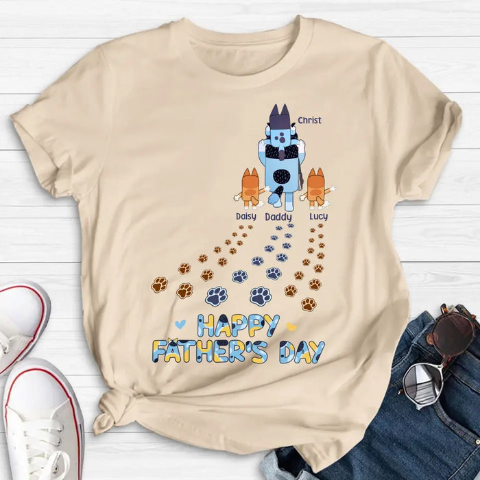 Personalized Happy Father's Day Shirt/Hoodie - Gift Idea For Father's Day - Up to 3 Kids