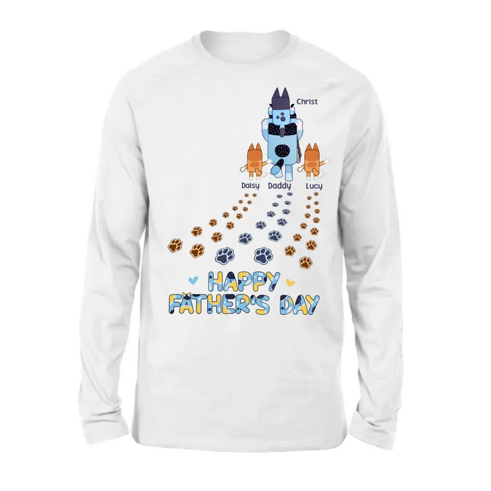 Personalized Happy Father's Day Shirt/Hoodie - Gift Idea For Father's Day - Up to 3 Kids
