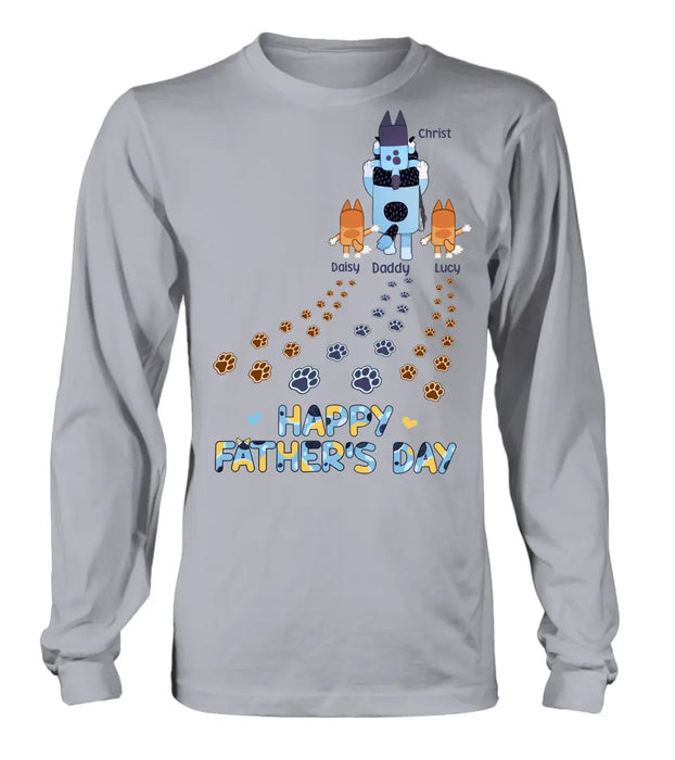 Personalized Happy Father's Day Shirt/Hoodie - Gift Idea For Father's Day - Up to 3 Kids