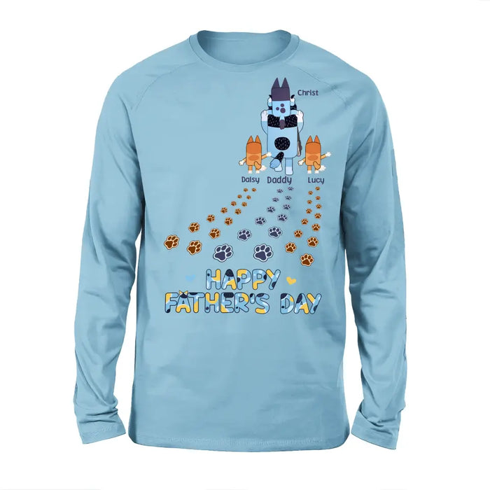 Personalized Happy Father's Day Shirt/Hoodie - Gift Idea For Father's Day - Up to 3 Kids
