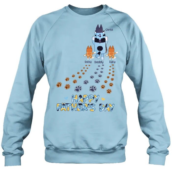 Personalized Happy Father's Day Shirt/Hoodie - Gift Idea For Father's Day - Up to 3 Kids