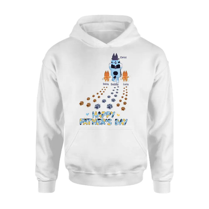 Personalized Happy Father's Day Shirt/Hoodie - Gift Idea For Father's Day - Up to 3 Kids