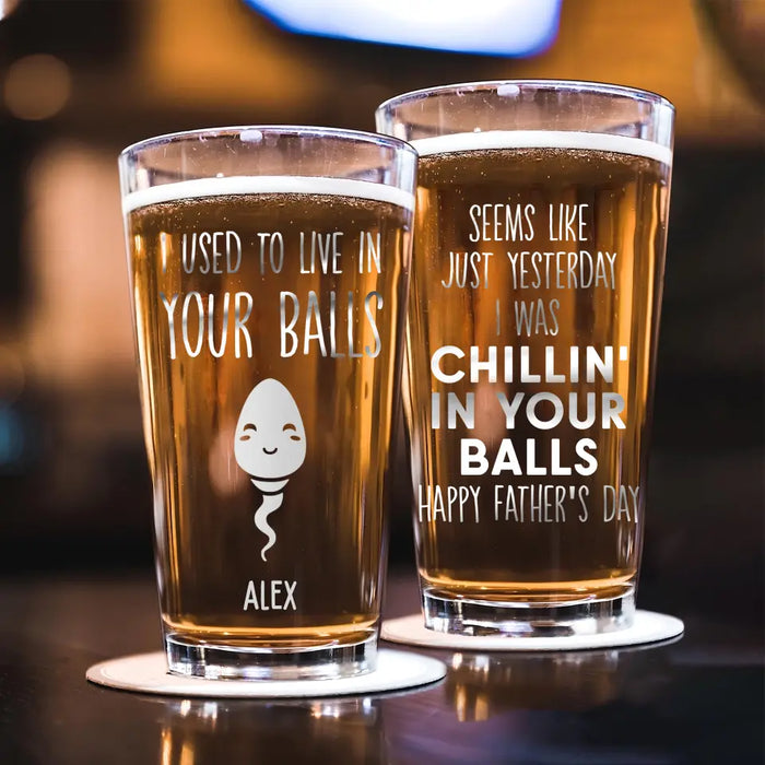 Personalized Dad Pint Glass - Up to 6 Kids - Funny Gift Idea For Father's Day - Happy Father's Day