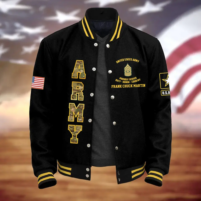 Personalized Veteran Jacket - Gift Idea For Veteran/Father's Day/Birthday Gift - Proudly Served Duty Honor Country