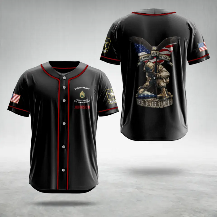 Custom Personalized Veteran AOP Baseball Jersey - Gift Idea For Veteran/Father's Day - Honoring Our Heroes