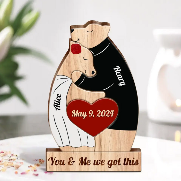 Personalized Couple Wooden Puzzle - Wedding/Anniversary Gift Idea for Couple