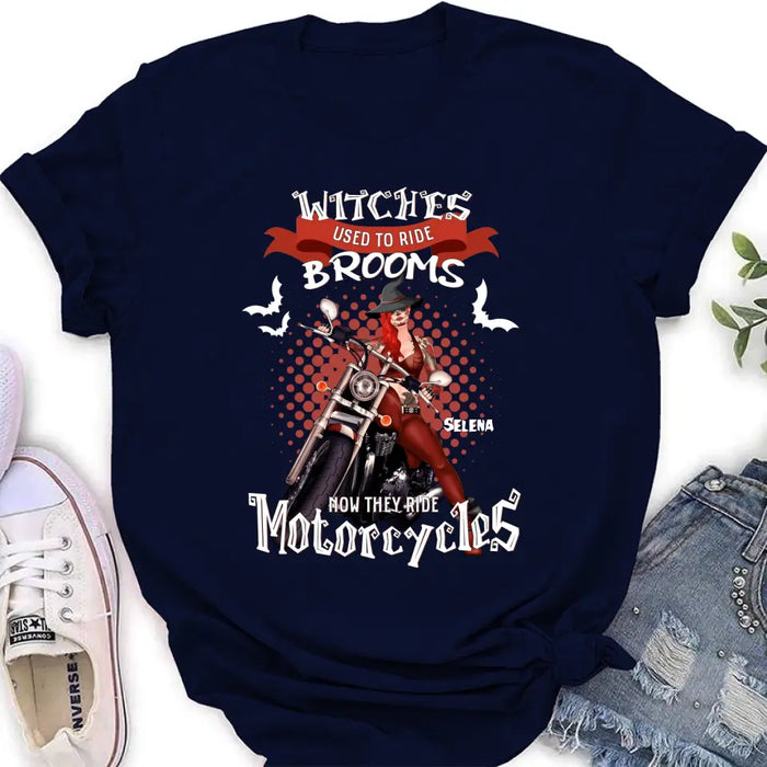 Personalized Biker Shirt/Hoodie - Gift Idea For Halloween - Witches Used To Ride Brooms Now They Ride Motocycles